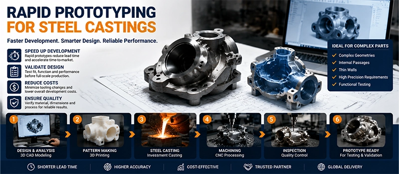 Dalian Zhongsheng Metal Products Rapid Prototyping for Steel Castings Common Rapid Prototyping Methods for Steel Castings