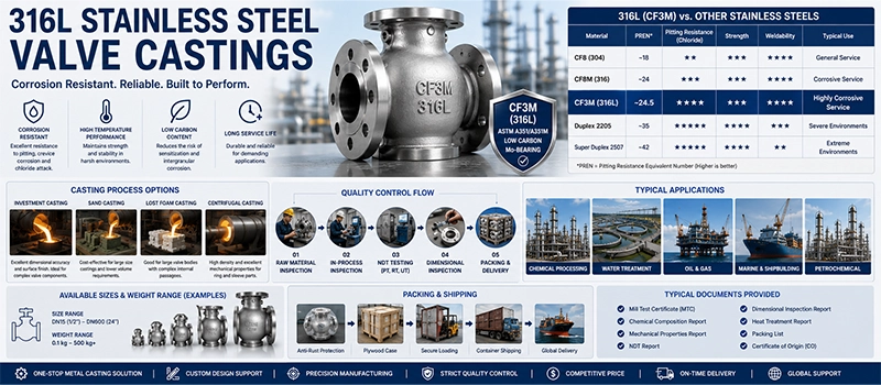Dalian Zhongsheng Metal Products Common Defects and Quality Control for 316L Valve Castings