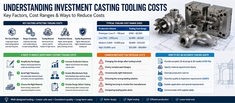 Dalian Zhongsheng Metal Products Investment Casting Tooling Costs How to Reduce Investment Casting Tooling Costs