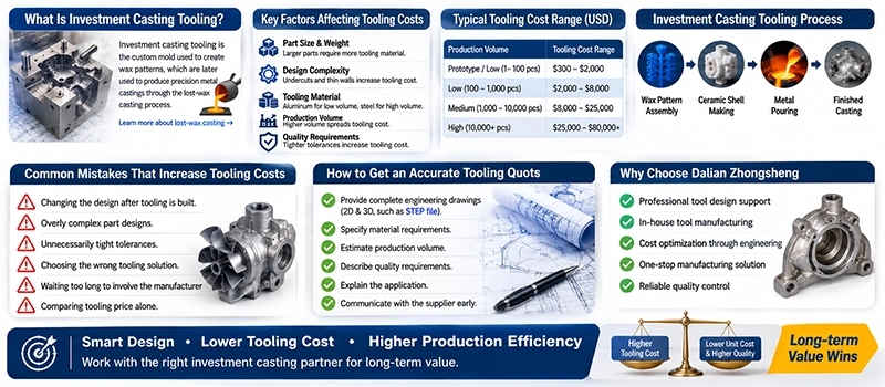Dalian Zhongsheng Metal Products Investment Casting Tooling Costs What Affects Investment Casting Tooling Costs