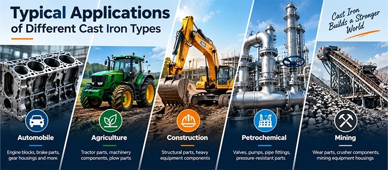 Dalian Zhongsheng Metal Products Cast Iron Types in Manufacturing Typical Applications of Different Cast Iron Types
